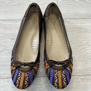 ERIC JAVITS  Purple And Browns Mesh Ballet Flats.  Size 7.5